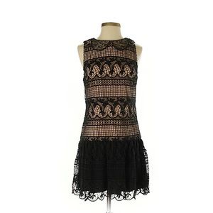 Alice + Olivia black lace mini dress